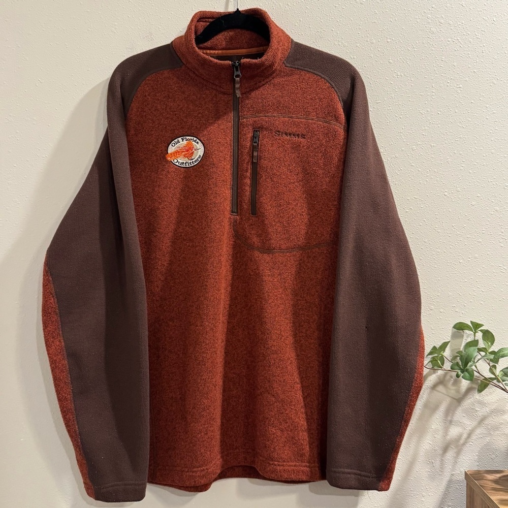 Simms XL Forest Rivershed 1/4 Zip Fleece Sweater Outdoor Fishing Hiking *READ*
